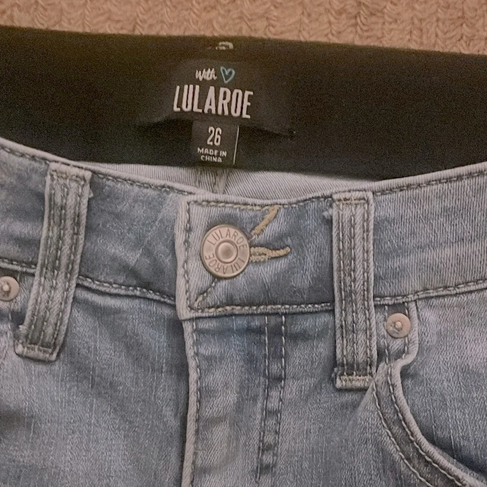 LuLaRoe distressed denim shorts